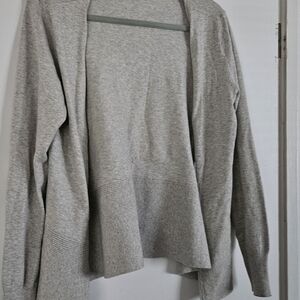CAbi Light Gray Open-Front Cardigan